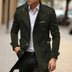 Vincent | Men's Double-Breasted Long Trench Coat - Green