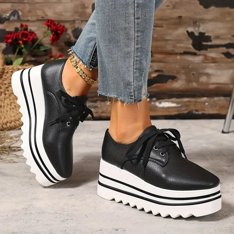 Remy | Women's Platform Lace-Up Oxford Shoes in Luxurious Leather