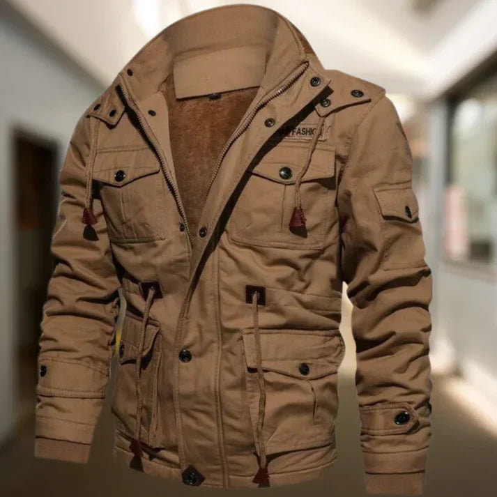Preston | Men's Hooded Military Jacket in Luxe Fabric