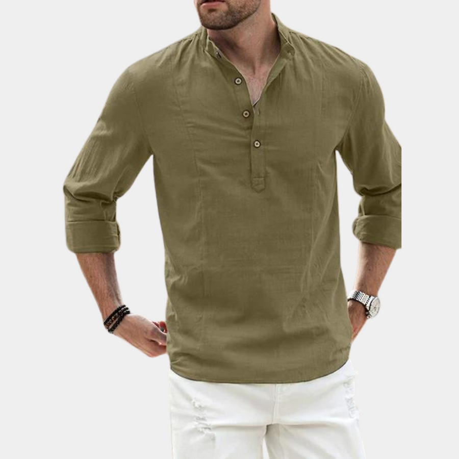 Benjamin | Men's Long Sleeve Casual Shirt in Luxurious Fabric