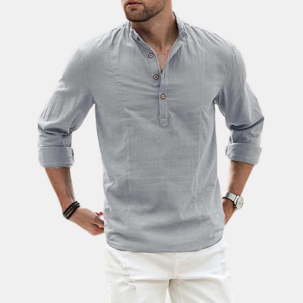 Benjamin | Men's Long Sleeve Casual Shirt in Luxurious Fabric