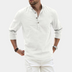 Benjamin | Men's Long Sleeve Casual Shirt in Luxurious Fabric - White