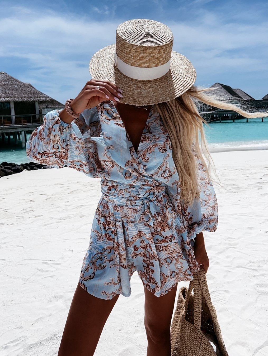 Ivy | Women's Elegant Flowy Two-Piece Shorts and Blouse Set
