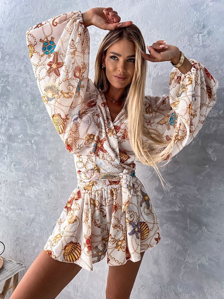 Ivy | Women's Elegant Flowy Two-Piece Shorts and Blouse Set
