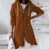 Zoe | Women's Longline Hooded Jacket in Luxurious Fabric - Coffee