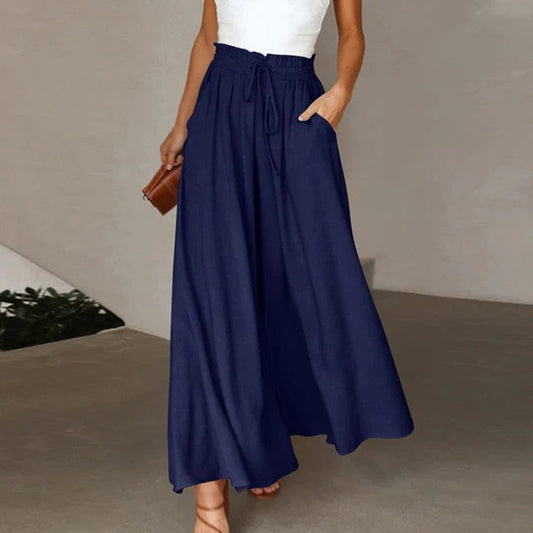 Gabriella | High Waist Elastic Drawstring Pants with Pockets