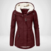 Teresa | Women's Hooded Fleece-Lined Winter Jacket - Burgundy Red