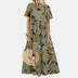 Denise | Elegant A-Line Maxi Dress With Pockets - Green