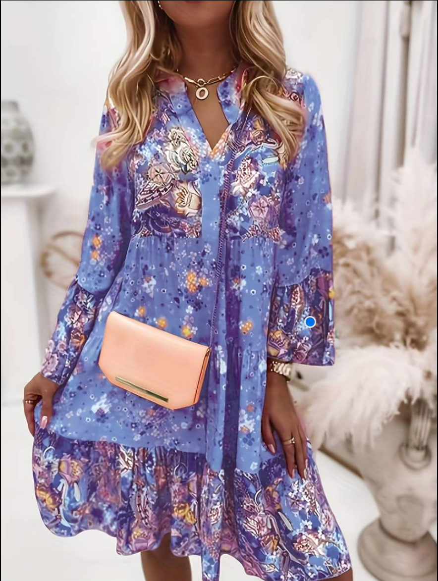 Gabriella | Elegant Boho Floral Print Dress