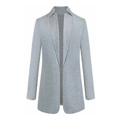 Leanne | Women's Long Collarless Coat in Luxurious Fabric