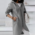 Zoe | Women's Longline Hooded Jacket in Luxurious Fabric