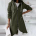 Zoe | Women's Longline Hooded Jacket in Luxurious Fabric - Green