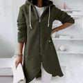 Zoe | Women's Longline Hooded Jacket in Luxurious Fabric