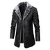 Casey | Men's Faux Fur Collar Trench Coat - Black
