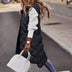 Gale | Women's Long Hooded Puffer Vest - Black