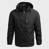 Don Men's Lightweight Hooded Windbreaker Jacket - Black