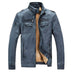 Darren | Men's Slim Fit Biker Jacket in Luxurious Leather - Blue