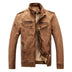 Darren | Men's Slim Fit Biker Jacket in Luxurious Leather - Brown