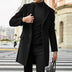 Keith | Men's Single-Breasted Long Overcoat - Black
