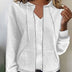 Patty | Women's Casual Zip-Up Hoodie - White