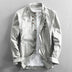 Maxwell | Men's Band Collar Button-Down Shirt - Gray