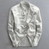 Maxwell | Men's Band Collar Button-Down Shirt - White