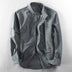 Maxwell | Men's Band Collar Button-Down Shirt - Slate Gray