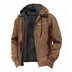 Morgan | Men's Hooded Zip-Up Jacket - Brown