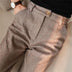 Herringbone Pleated Pants - Brown