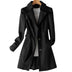 Leslie | Women's Fit-and-Flare Trench Coat - Black