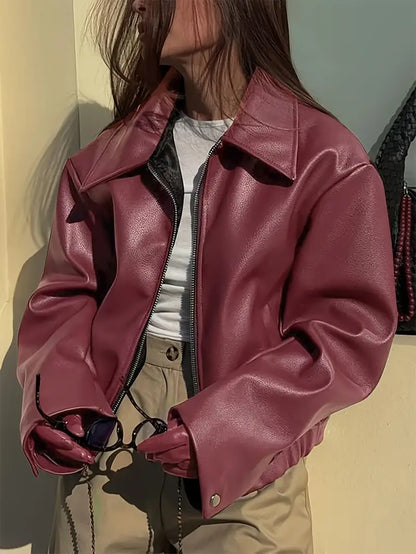 Karen | Women's Relaxed Fit Zip-Up Bomber Jacket