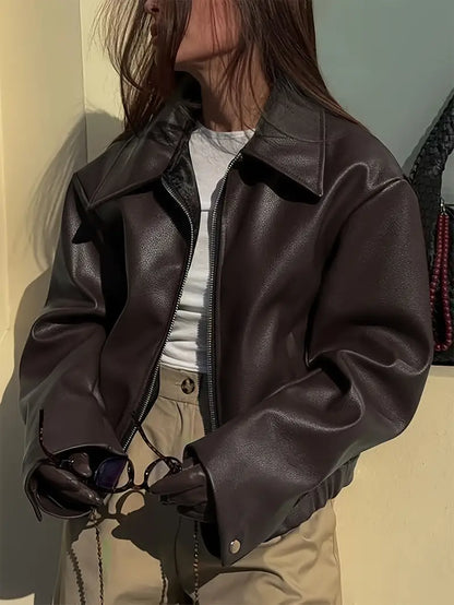 Karen | Women's Relaxed Fit Zip-Up Bomber Jacket