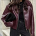 Karen | Women's Relaxed Fit Zip-Up Bomber Jacket - Burgundy