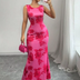 Violet | Elegant Floral Maxi Dress - Pink