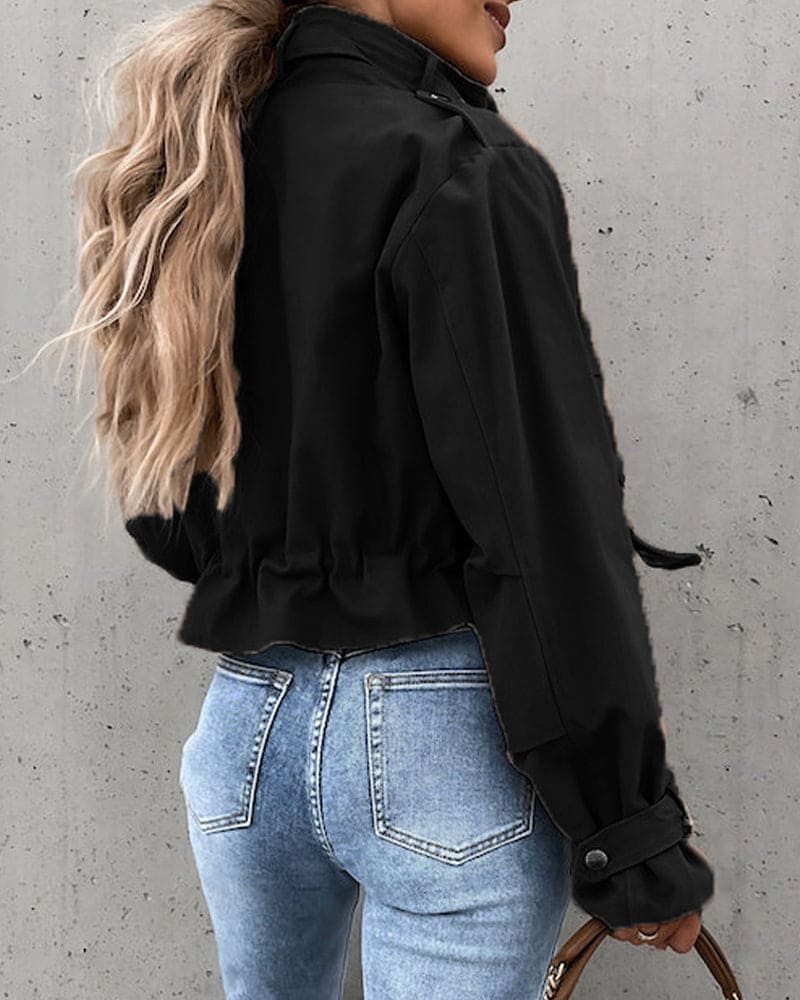 Amy | Women's Short Button-Down Utility Jacket