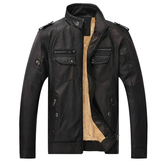 Darren | Men's Slim Fit Biker Jacket in Luxurious Leather
