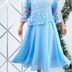 Naomi | Elegant Quarter Sleeve Maxi Dress for Formal Occasions - Blue