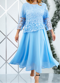 Naomi | Elegant Quarter Sleeve Maxi Dress for Formal Occasions
