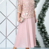 Naomi | Elegant Quarter Sleeve Maxi Dress for Formal Occasions - Dusty Rose