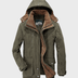 Andrew Men's Hooded Parka Jacket - Olive Green