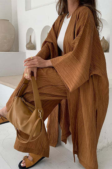 Grynet | Luxurious Pleated Kimono Set