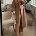 Phyllis | Women's Double-Breasted Maxi Coat - Brown