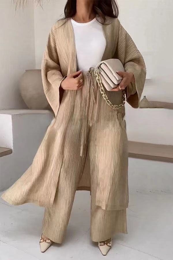 Grynet | Luxurious Pleated Kimono Set