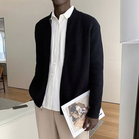 Morgan | Men's Ribbed Zip-Up Sweater
