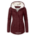 Jessica | Women's Fleece-Lined Hooded Jacket - Burgundy
