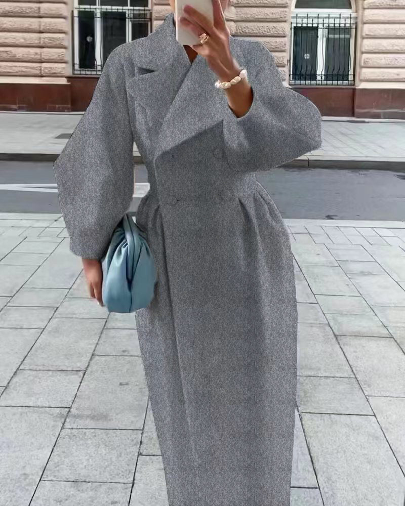 Phyllis | Women's Double-Breasted Maxi Coat