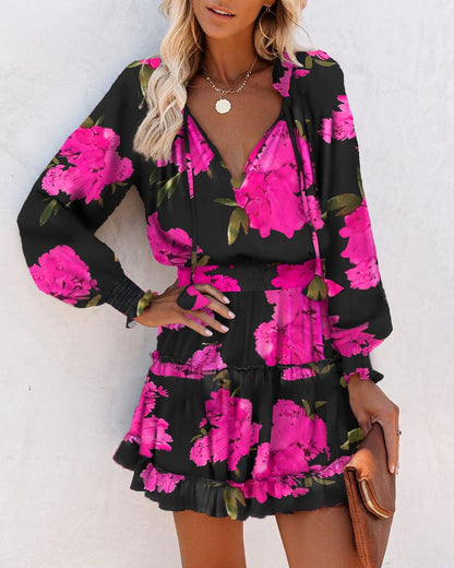 Zoe | Vibrant Floral Mini Dress for Elegant Sophistication