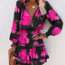 Zoe | Vibrant Floral Mini Dress for Elegant Sophistication - Rose Red
