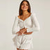 Kristen | Women's Ruched Front Long Sleeve Top - White