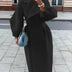 Phyllis | Women's Double-Breasted Maxi Coat - Black